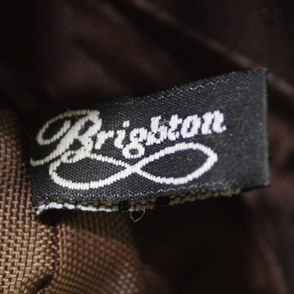 Brighton Red Geometric Tapestry Brown Leather Shoulder Bag - Picture 8 of 9